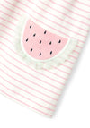 Name It Baby Girl Jabelle Stripe Watermelon Dress, Off White & Pink