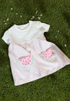 Name It Baby Girl Jabelle Stripe Watermelon Dress, Off White & Pink