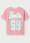 Name It Kid Girl Barbie Baseball Tee, Cameo Pink