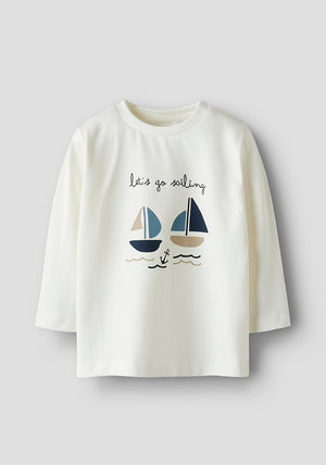 Name It Baby Boy Frans Long Sleeve Top, Cloud Dancer