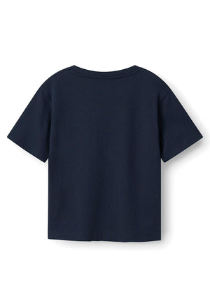 Name It Mini Girl Fesko Heart Short Sleeve Tee, Navy Blazer
