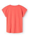 Name It Kid Girl Violet Cap Sleeve Graphic Tee, Spiced Coral