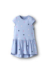 Name It Mini Girl Vigga Cap Sleeve Heart Dress, Blue