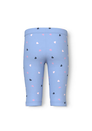 Name It Mini Girl Hearts Print Capri Legging, Blue