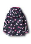 Name It Mini Girl Malta Rainbow Print Waterproof Jacket, Navy
