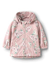Name It Baby Girl Maxi Rabbit Print Hooded Jacket, Pink