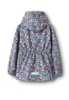 Name It Kid Girl Maxi Floral Hooded Jacket, Navy