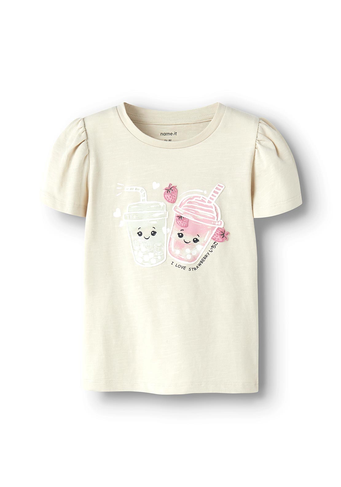 Name It Mini Girl Jelle Short Sleeve Tee, Beige