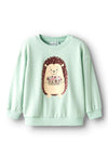 Name It Mini Girl Valona Long Sleeve Sweater, Green