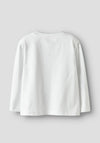 Name It Mini Girl Leoanja Long Sleeve Top, White