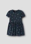 Name It Mini Girl Filla Short Sleeve Heart Dress, Navy
