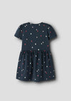 Name It Mini Girl Filla Short Sleeve Heart Dress, Navy