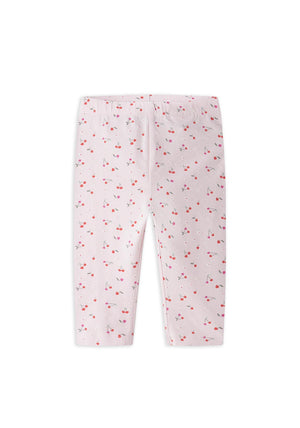 Name It Mini Girl Vivian Floral & Cherry Capri Legging, Pink