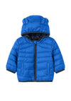 Name It Baby Boy Marble Padded Hooded Jacket, Blue
