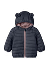 Name It Baby Girl Marble Padded Hooded Jacket, Navy