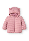 Name It Baby Girl Marble Padded Hooded Jacket, Pink