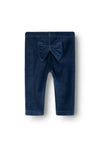 Name It Baby Girl Roxy Velour Bow Legging, Navy