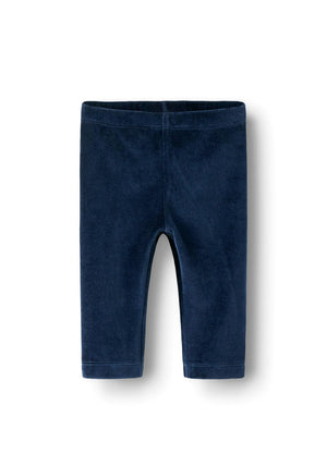 Name It Baby Girl Roxy Velour Bow Legging, Navy