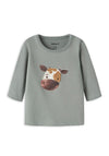 Name It Baby Boy Lenard Giraffe Long Sleeve Top, Green