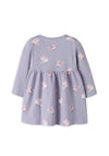 Name It Baby Girl Bird Long Sleeve Dress, Lilac