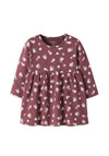 Name It Baby Girl Floral Long Sleeve Dress, Wine