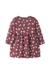 Name It Baby Girl Floral Long Sleeve Dress, Wine