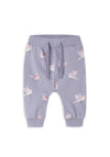 Name It Baby Girl Vandora Bird Print Pant, Purple