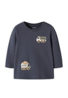 Name It Baby Boy Vacion Truck Long Sleeve Top, Navy