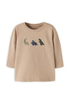 Name It Baby Boy Vacion Dino Long Sleeve Top, Beige