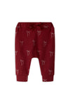 Name It Baby Girl Ratia Glitter Bow Sweat Pant, Red