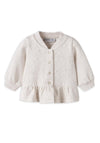 Name It Baby Girl Naena Long Sleeve Peplum Cardigan, Cream