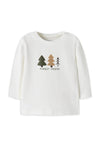 Name It Baby Boy Vacion Forest Friend Long Sleeve Top, Cream