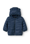 Name It Baby Boy Marble Padded Hooded Jacket, Navy