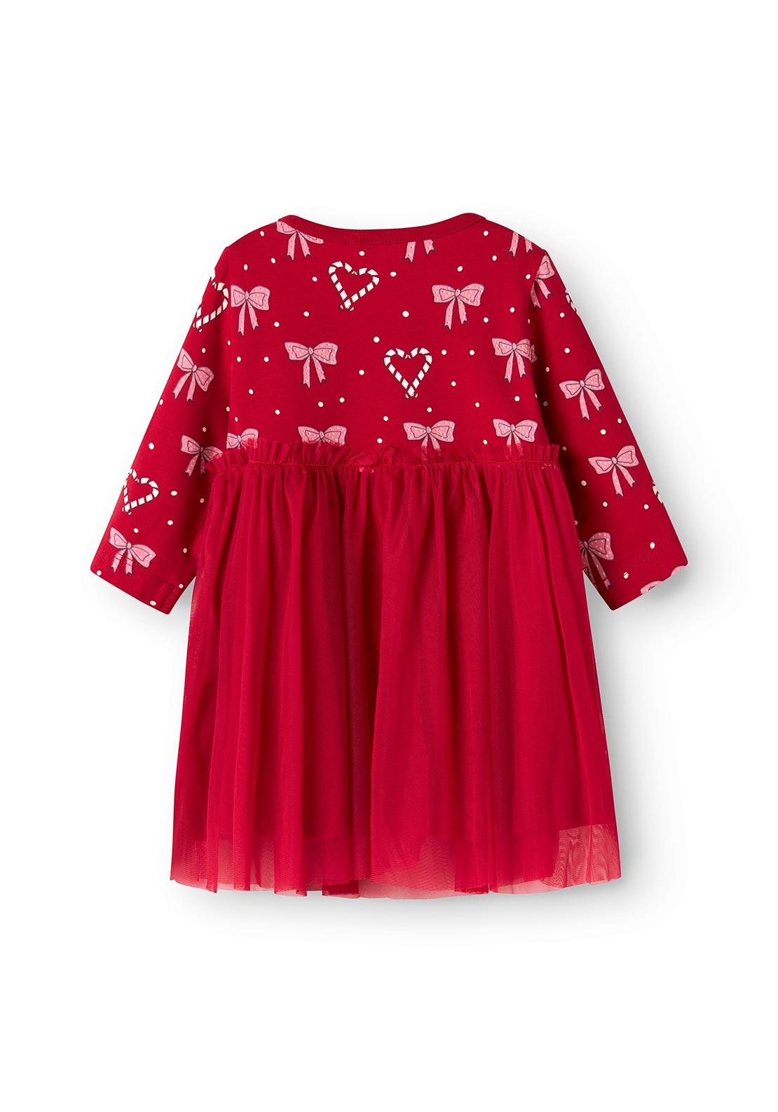 Name It Baby Girl Ri Long Sleeve Christmas Dress, Red
