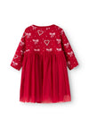 Name It Baby Girl Ri Long Sleeve Christmas Dress, Red
