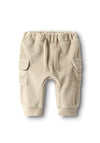 Name It Baby Boy Ronny Velour Pant, Beige