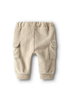 Name It Baby Boy Ronny Velour Pant, Beige