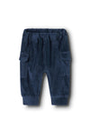 Name It Baby Boy Ronny Velour Pant, Navy