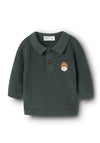 Name It Baby Boy Tant Long Sleeve Polo, Green