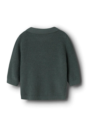 Name It Baby Boy Tant Long Sleeve Polo, Green