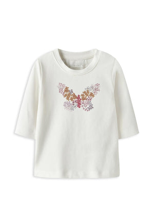 Name It Baby Girl Bussa Long Sleeve Top, Off White