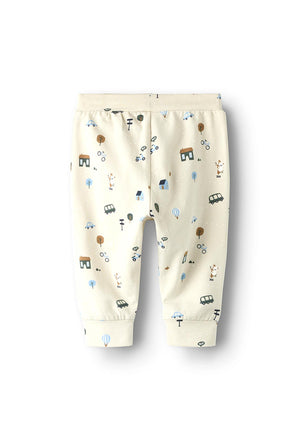 Name It Baby Boy Bocar Print Pant, Beige