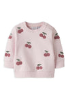 Name It Baby Girl Cherry Long Sleeve Sweater, Pink