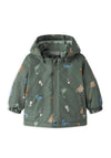 Name It Baby Boy Max Dino Hooded Coat, Green