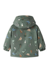 Name It Baby Boy Max Dino Hooded Coat, Green