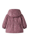 Name It Baby Girl Maxi Floral Hooded Coat, Pink