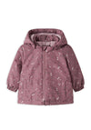 Name It Baby Girl Maxi Floral Hooded Coat, Pink