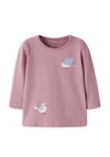 Name It Baby Girl Vube Bird Long Sleeve Top, Pink