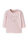 Name It Baby Girl Vube Heart Long Sleeve Top, Pink