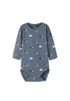Name It Baby Boy Vroels Truck Long Sleeve Bodysuit, Blue